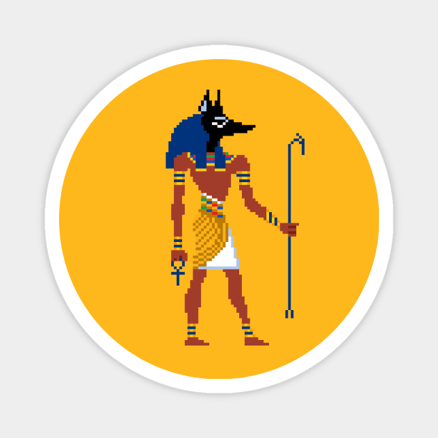 Anubis hieroglyph pixel art Magnet by PXLFLX